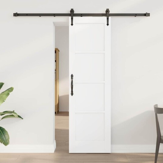 vidaXL Skyvedør med beslag Hvit 61x198,5 cm Solid Tre Furu