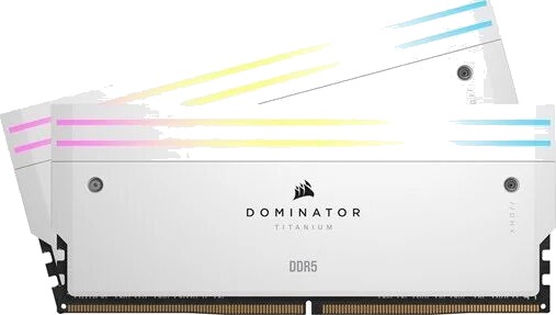 Corsair Dominator Titanium DDR5 6000 32GB CL30 2 pack hvit RGB CMP32GX5M2B6000Z30W Corsair Dominator Titanium DDR5 6000 32GB CL30 2 pack hvit RGB CMP32GX5M2B6000Z30W