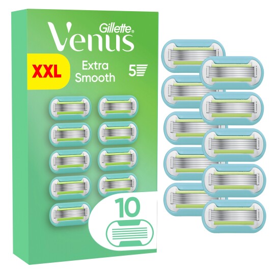 Venus Gillette Venus Extra Smooth Barberblader Green/White 10 stk Venus Gillette Venus Extra Smooth Barberblader Green/White 10 stk
