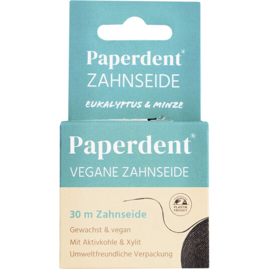 PAPERDENT Vegansk Xylitol Tanntråd Charcoal & Mint 30 mtr. PAPERDENT Vegansk Xylitol Tanntråd Charcoal & Mint 30 mtr.