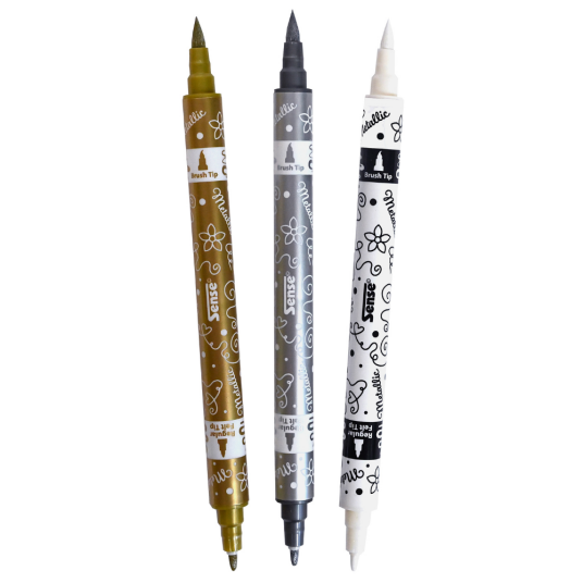 Sense Metallisk Duo Tip Marker 3p Multi/patterned One Size