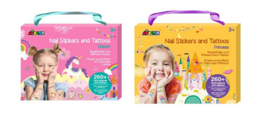 Avenir Nail Stickers and Tattoos Unicorns + Princess Bundle