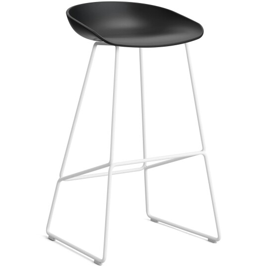 Hay AAS 38 2.0 Barstol 75 cm Rustfritt Stål Hvit / Sort