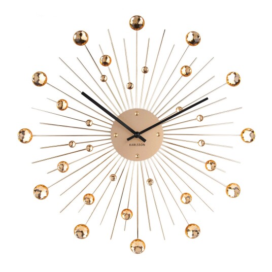 Karlsson Sunburst Crystal Veggklokke KA4859GD   Unisex 50 cm Kvarts urverk