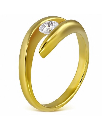 Elegance Gullfarget Ring i Kirurgisk Stål med CZ Sten Strl 50 x 15,90 mm Elegance Gullfarget Ring i Kirurgisk Stål med CZ Sten Strl 50 x 15,90 mm