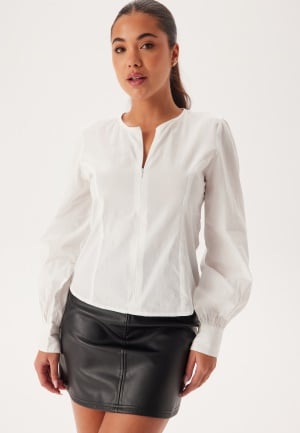 BUBBLEROOM Zip Cotton Blouse White 38