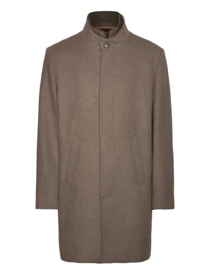 Lindbergh Black Detachable Collar Wool Coat - Brown - XL