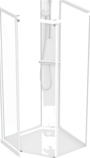 Contura Showerama Classic Pentagonal Dusjkabinett hvit 900x900 mm, Baderom