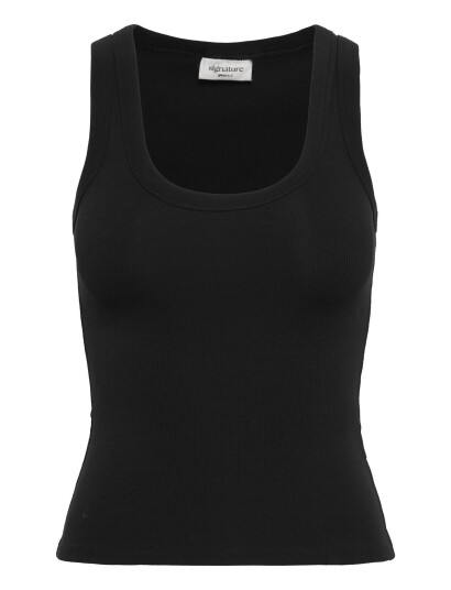Gina Tricot Super Stretch Scoop Neck Tank Black XS