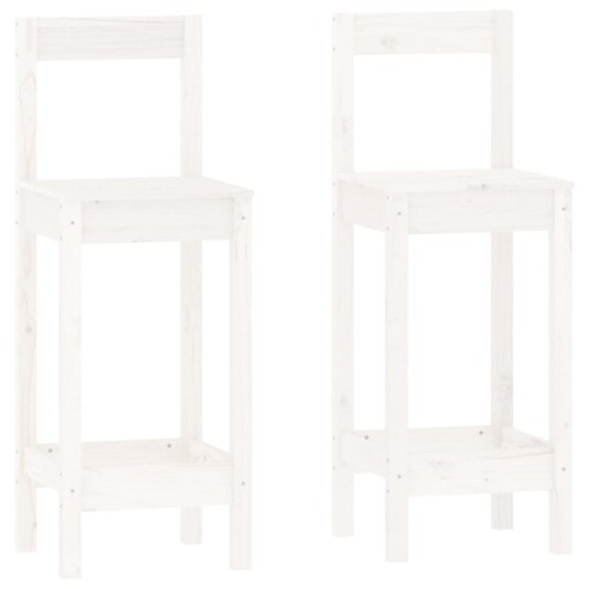 vidaXL Barsett 3 deler hvit heltre furu