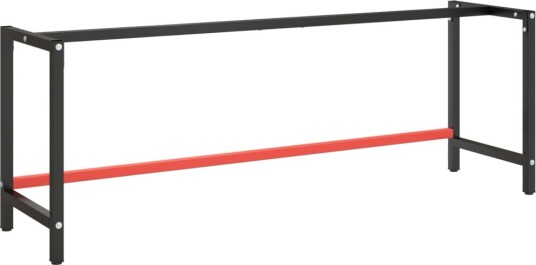  Ramme til arbeidsbenk matt svart og rød 220x57x79 cm metall 151458