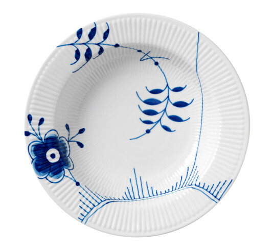 Royal Copenhagen Blå Mega Riflet pastatallerken 30 cm