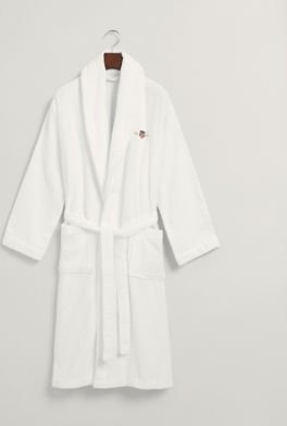 Gant Morgenkåpe i bomullsfrotté, unisex WHITE L Gant Morgenkåpe i bomullsfrotté, unisex WHITE L