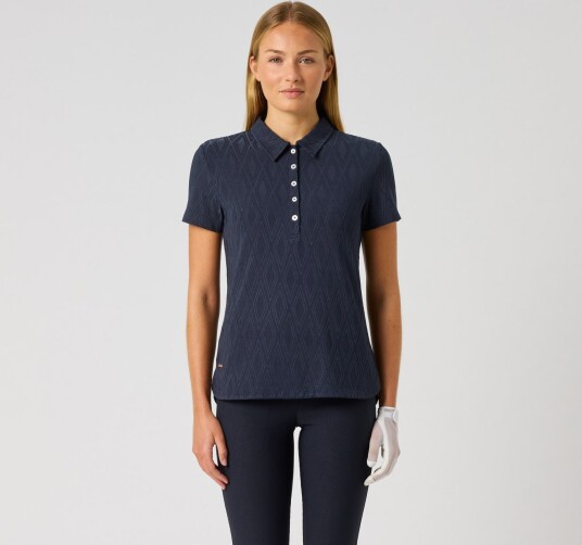 Daily Sports Graphic Jaquard Ss Polo Shirt   Navy   XL