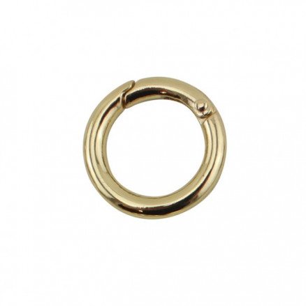 Læderiet Karabinkrok rund messing 16 mm 1 stk Læderiet Karabinkrok rund messing 16 mm 1 stk
