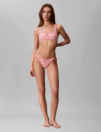Calvin Klein Side Tie Bottom   Coral   S