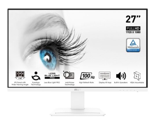 MSI Pro MP273AW 27" FHD PC-skjerm 100Hz 1ms Hvit MSI Pro MP273AW 27" FHD PC-skjerm 100Hz 1ms Hvit
