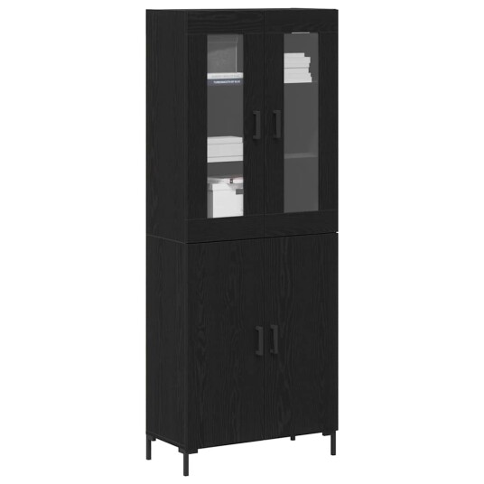 Sideboard med Veggskap Sort Eik Flislagt Tre