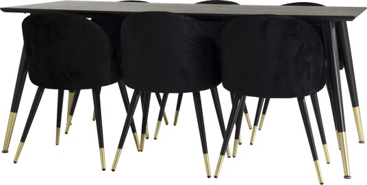 Venture Home Spisegruppe Venture Home Dipp med 6 Velvet Stoler GR850