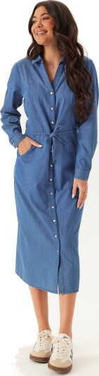 Happy Holly Denim Shirt Dress