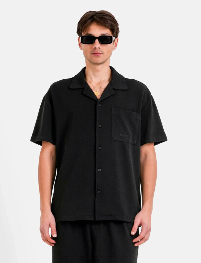 SIXTH JUNE Crepe Fabric Ss Shirt - Black - M SIXTH JUNE Crepe Fabric Ss Shirt - Black - M