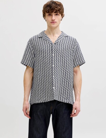 Jack & Jones Jormontauk Crochet Shirt Ss Sa26 Ln   Multi/patterned   XXL
