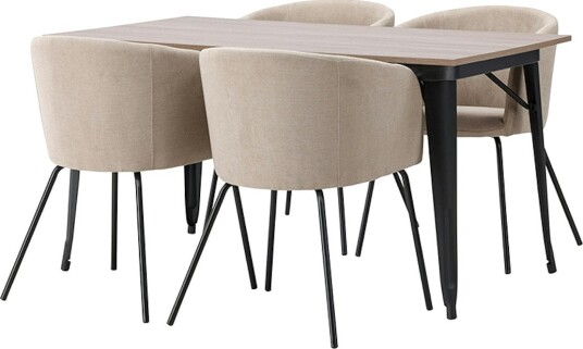 Spisegruppe Venture Home Tempe 140 cm med 4 Berit Stoler