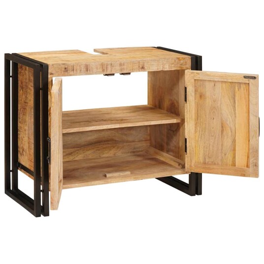 Servantskap til bad 71 x 33 x 58 cm Massiv Mangotre Jern