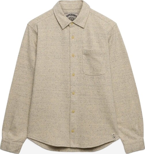 Superdry Twill Tweed Jersey Shirt ECRU TWEED XL Superdry Twill Tweed Jersey Shirt ECRU TWEED XL