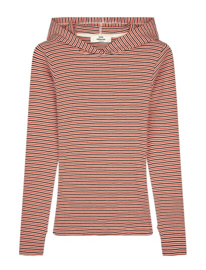 Mads Nørgaard 2X2 Cotton Stripe Tutti Hood Red XS