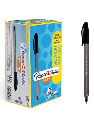 Paper Mate InkJoy 100ST Ballpoint Pens  Medium Point 1.0mm  Svart  50 Count