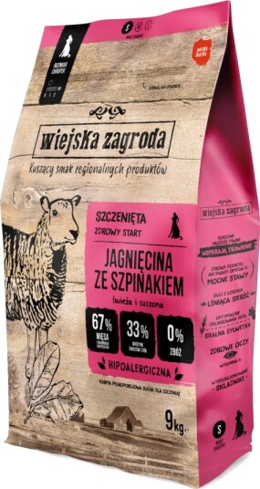 Wiejska Zagroda Tørrfôr Puppy Med Spinat Lam 9 kg