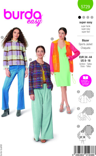 Burda 5729 Jakke Eur: 34 44 Us: 8 18 Burda 5729 Jakke Eur: 34 44 Us: 8 18