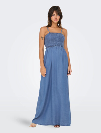 ONLY Onlcharis Life Smock Maxi Dress Wvn - Blue - XS