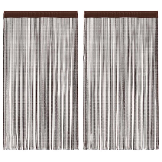 Vidaxl Trådgardiner 2 Stk 100x250 Cm Brun