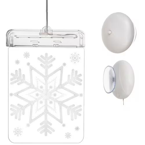 Malatec 3D LED-skylt med Sugkopp Snöflinga