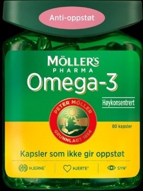 Møllers Omega 3 antioppstøt 80 kapsler Møllers Omega 3 antioppstøt 80 kapsler
