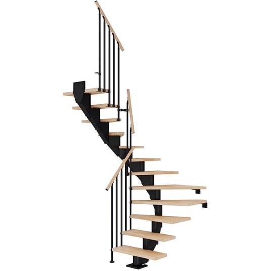 Dolle Hamburg U-trapp Svart-classic Iii-oljeret Bøk-75-13 - Loddret Høyde 259 301 Cm