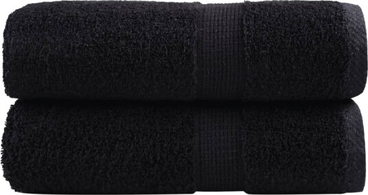 vidaXL Premium vaskehåndklær SOLUND 2 stk svart 30x30 cm 600 gsm