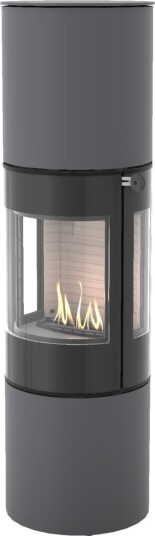 Viva L 160 platina frittstående biopeis med sideglass og glassdør Viva L 160 platina frittstående biopeis med sideglass og glassdør
