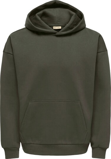 ONLY & SONS Onsceres Ovz Ls Hoodie Sweat Noos Khaki green XL