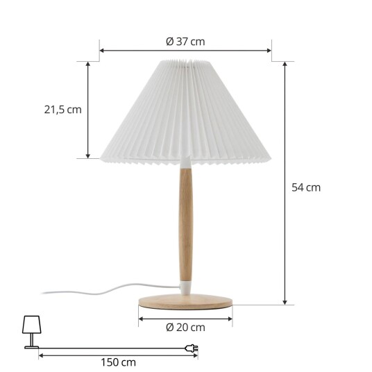 Lucande Ellorin bordlampe tre skjerm i tekstil