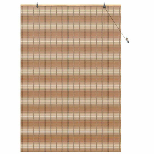 Rullegardin med gardiner Lys Brun 150 x 220 cm Bambus