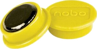 Nobo whiteboard magneter 10 stykk 24mm. Gul Nobo whiteboard magneter 10 stykk 24mm. Gul
