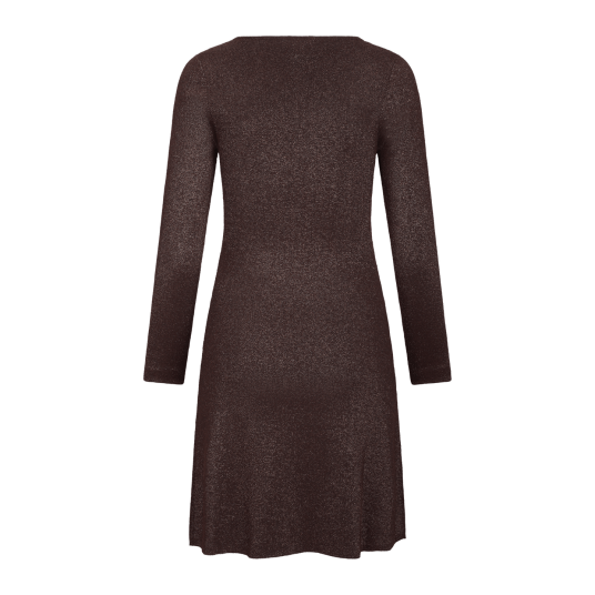 Arya Dress Dark Brown L Lurex knit dress