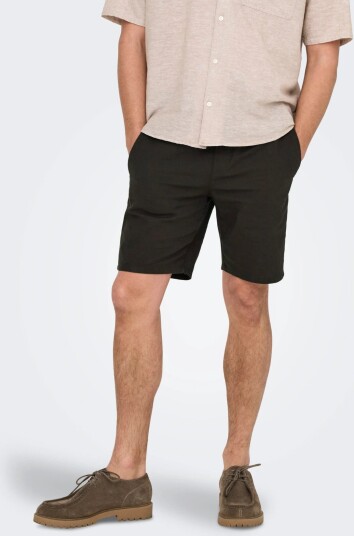 ONLY & SONS Onslinus 0007 Cot Lin Shorts Noos Brown XS