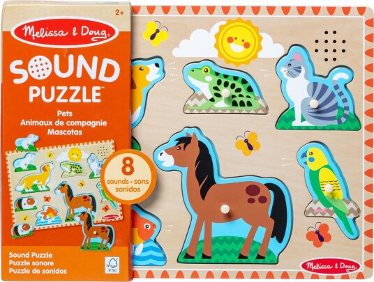 Melissa & Doug Pets Lydpuslespil 8 brikker