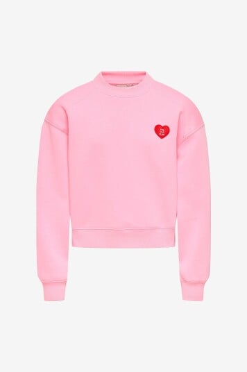 KIDS ONLY   Collegegenser kogEvisa L/S O neck Short   Rosa