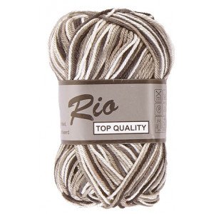 Lammy Rio Garn Print 620 Hvit/Beige/Sort 50 gram