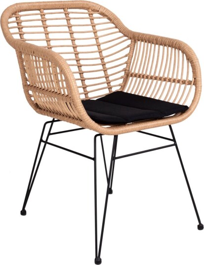 Trish lenestol med pute rattan natur.
